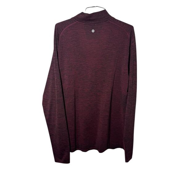 LULULEMON Tech 1/4 ZIP PERFORMANCE LONG SLEEVE Black Cherry Large - Picture 2 of 2
